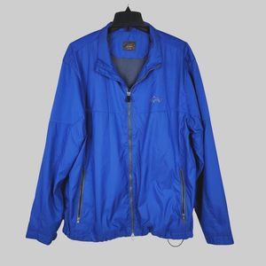Greg Norman For Tosso Elle Blue Zip Drawstring Hem Windbreaker Jacket Size XXL